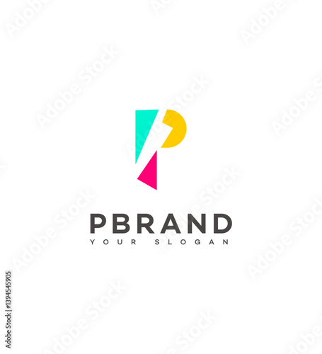 Free Download Modern Colorful Abstract P Letter Logo Brand Identity Design - GFXLoad