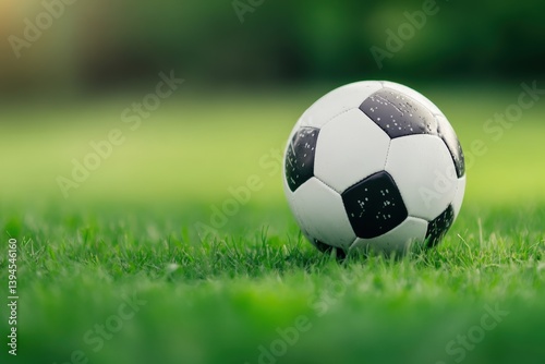 Soccer ball on green grass