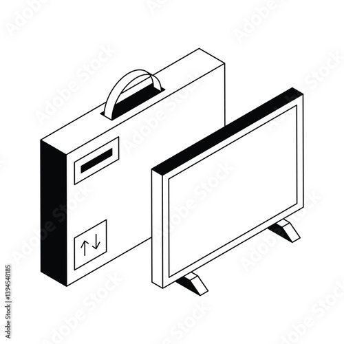 A captivating isometric style icon of smart tv