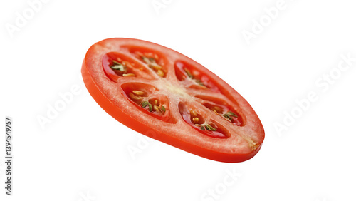 A fresh, sliced tomato ring element, ideal for food-related or fresh designs.