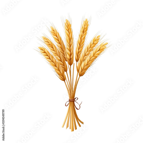 Wheat sheaves tied together, showcasing the beauty of harvested grains in a rustic setting