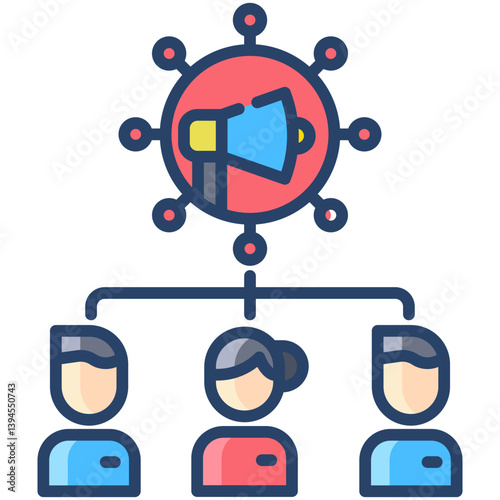 Linear color target audience icon