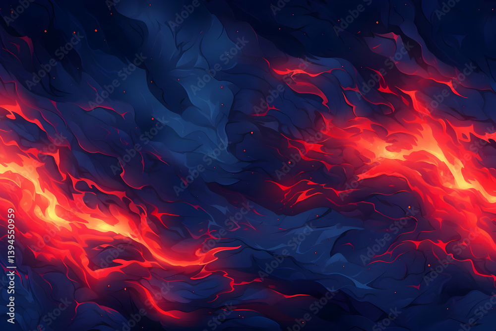 Abstract Pixel Art Background with Flowing Red and Blue Waves in Dark Scene with Pixelated Light Effects Abstract Pixel Art Background with Flowing Red and Blue Waves in Dark Scene with Pixelated Light Effects