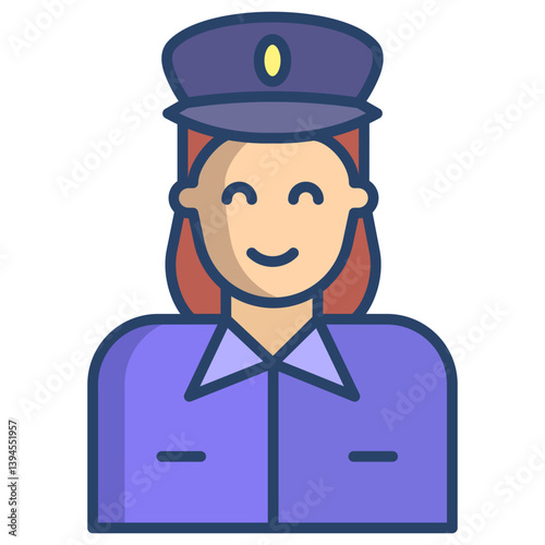 Linear color Woman Police icon