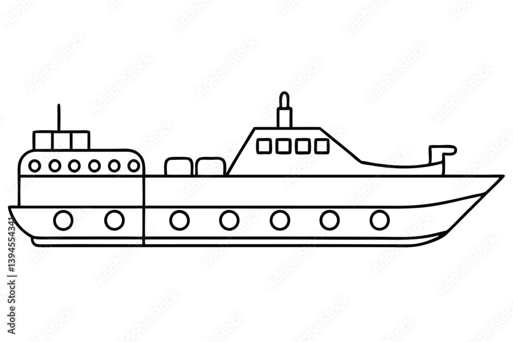 Obraz premium Swiftcarrier gx10 line art illustrating the future of transportation systems.