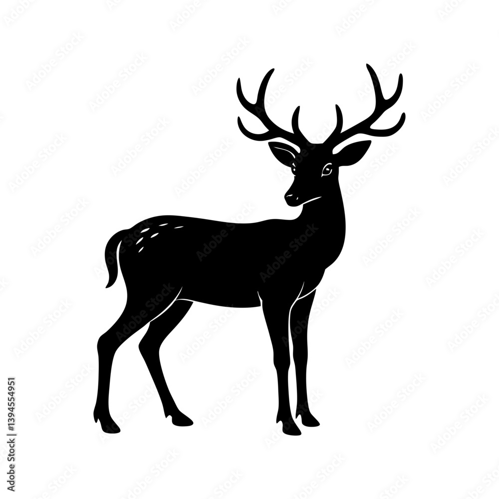 Obraz premium Deer Silhouette vector illustration
