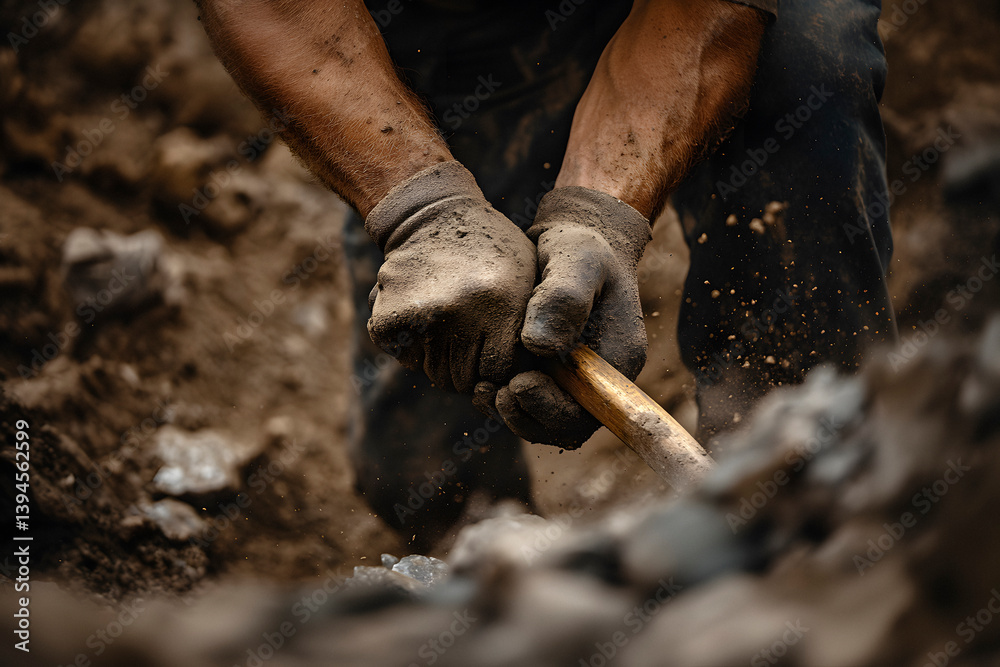 miner digging with a pickaxe
