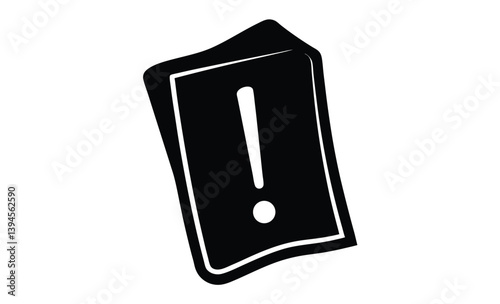 Exclamation point icon shape silhouette, Black exclamation point icon silhouette vector illustration design on white background.