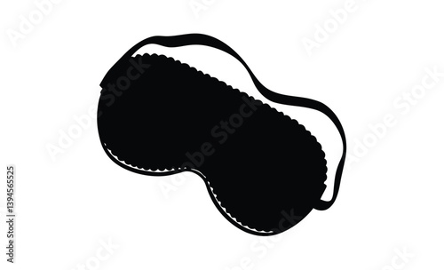 Black sleep mask icon shape silhouette, Black sleep mask silhouette icon vector illustration design on white background. 