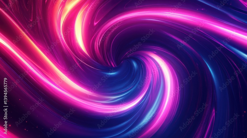 A vibrant, swirling abstract design featuring dynamic pink and blue light trails against a dark background. A vibrant, swirling abstract design featuring dynamic pink and blue light trails against a dark background.