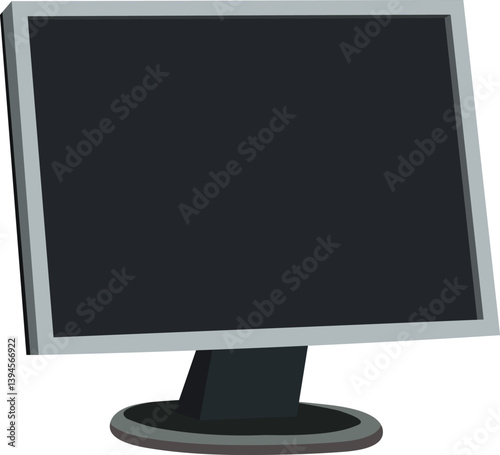 computer monitor isolated on white.2d flat tv vector illustration isolated on white background