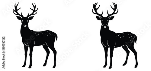 Deer vector shilhouette single collection