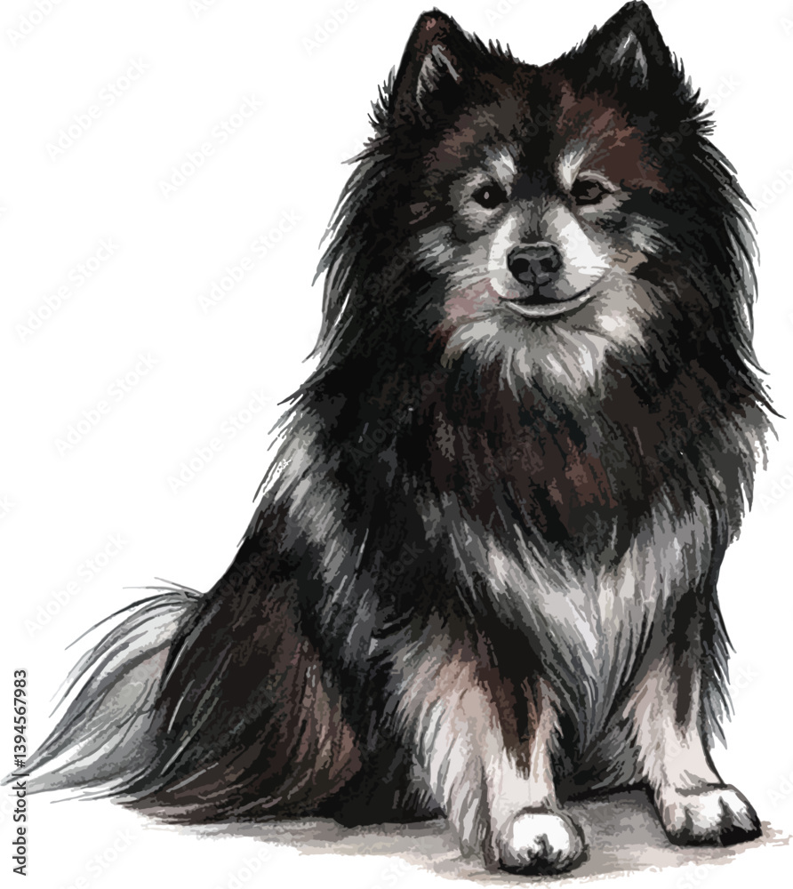 Obraz premium clipart canadian-eskimo-dog-colored-sketch