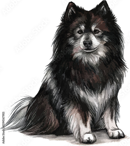 clipart canadian-eskimo-dog-colored-sketch