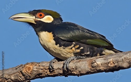 Stunning Green-billed Malkoha Bird Perched on Branch photo