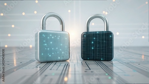 Wallpaper Mural Encrypted Data Security Concept with Digital Locks and Technology Torontodigital.ca