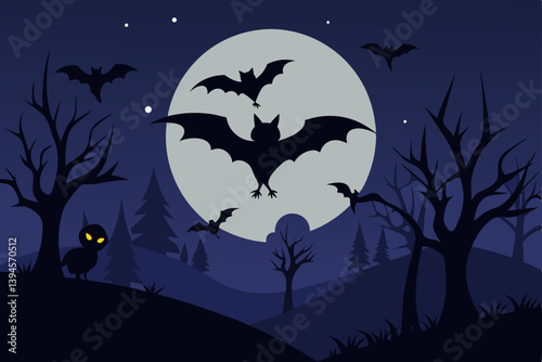 halloween background with bats