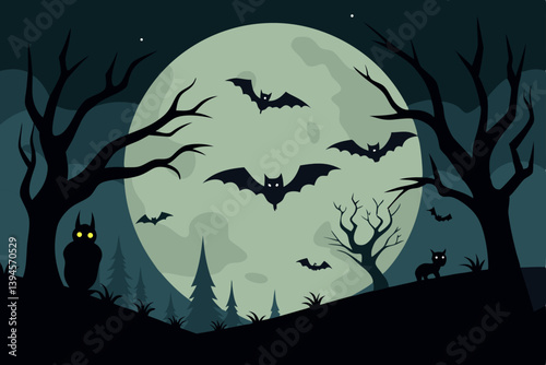 halloween background with bats
