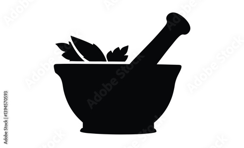 mortar and pestle icon silhouette, Mortar and pestle icon silhouette vector illustration design on white background