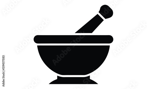 mortar and pestle icon silhouette, Mortar and pestle icon silhouette vector illustration design on white background