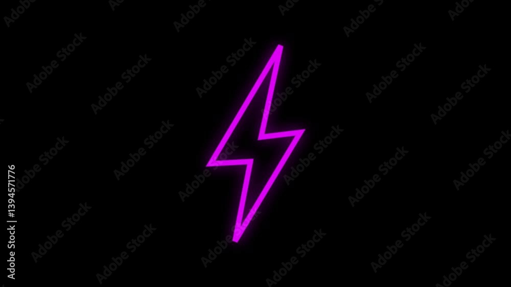 Animated golden icon of lightning. Energy symbol of power. Electric flash. Vector illustration isolated on black background.4K Animated golden icon of lightning. Energy symbol of power. Electric flash. Vector illustration isolated on black background.4K