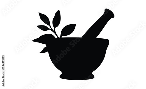 mortar and pestle icon silhouette, Mortar and pestle icon silhouette vector illustration design on white background