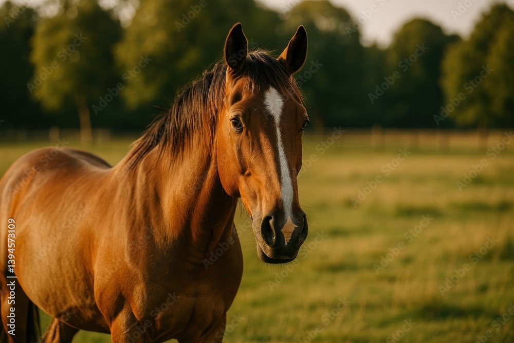 Fototapeta premium Majestic horse in serene field.
