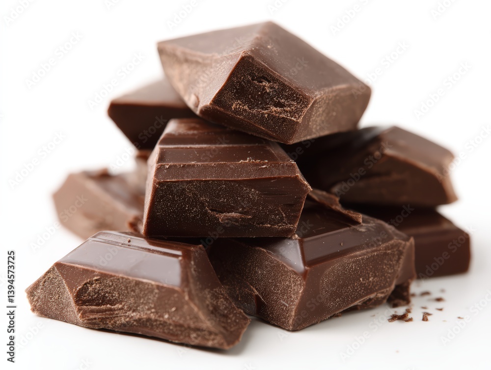 An appealing image featuring a collection of dark chocolate pieces, carefully arranged to highlight their rich texture and intense flavor profile. An appealing image featuring a collection of dark chocolate pieces, carefully arranged to highlight their rich texture and intense flavor profile.