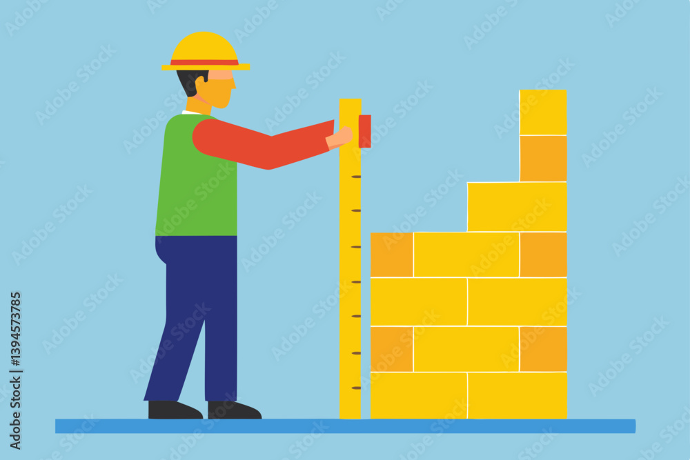 construction worker with building construction worker with building