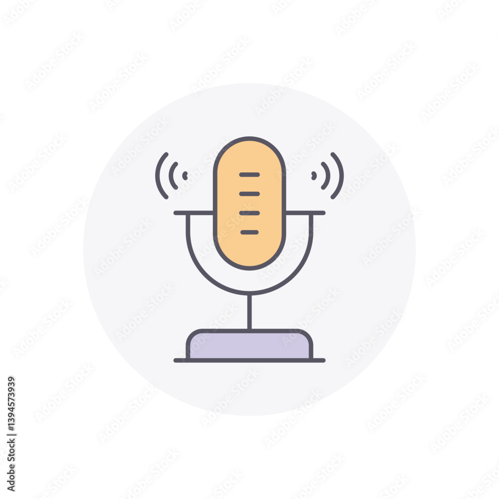 Microphone vector icon stock illustration Microphone vector icon stock illustration