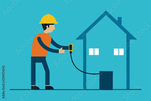 construction worker with helmet