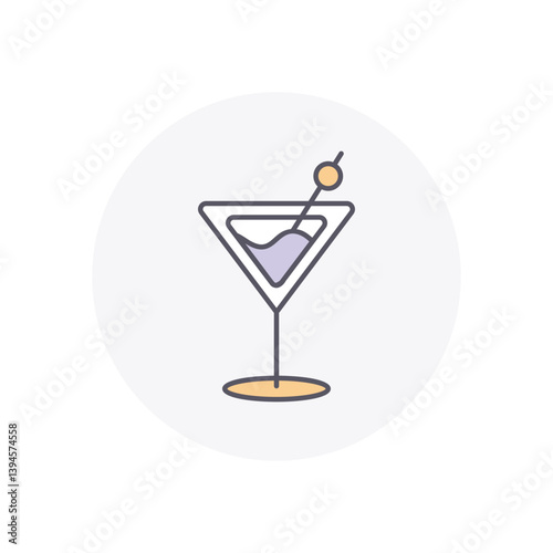 Cocktail  vector icon stock illustration