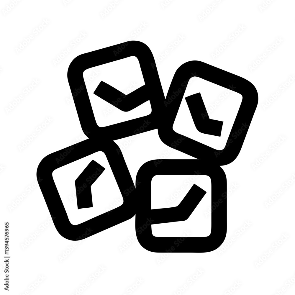 Iconic representation of multiple checkboxes with ticks Iconic representation of multiple checkboxes with ticks