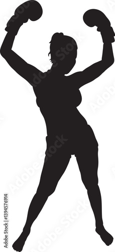 Vector a boxer stand with pose vector silhouette 