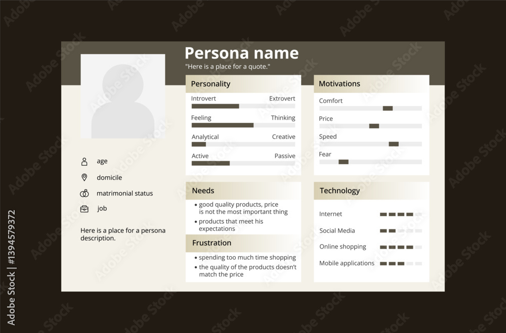 UX persona template.