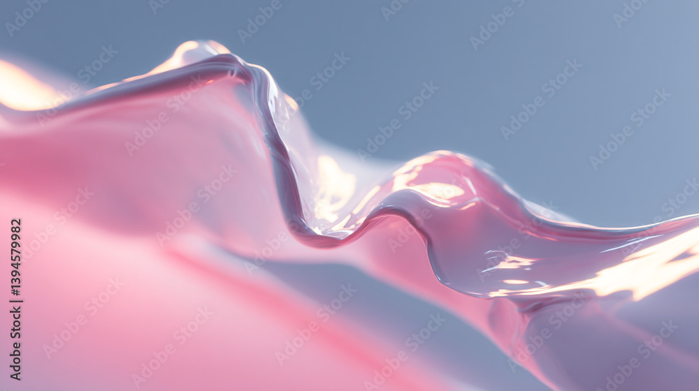 Obraz premium Abstract pink wave background wallpaper design liquid fluid gradient smooth light backdrop texture art