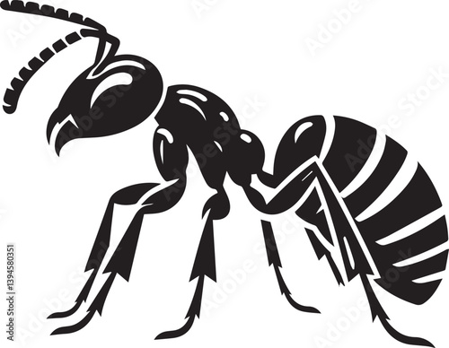 Carpenter Ant Vector | Black Ant Silhouette Clipart Illustration