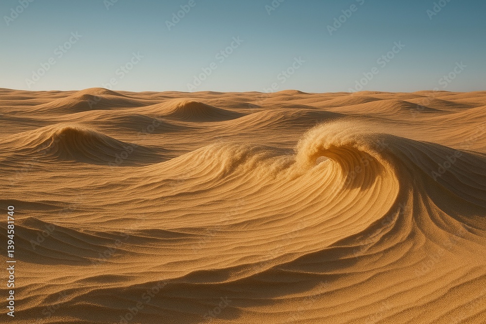 Fototapeta premium Wind Swept Desert Waves Shaped Like Ocean