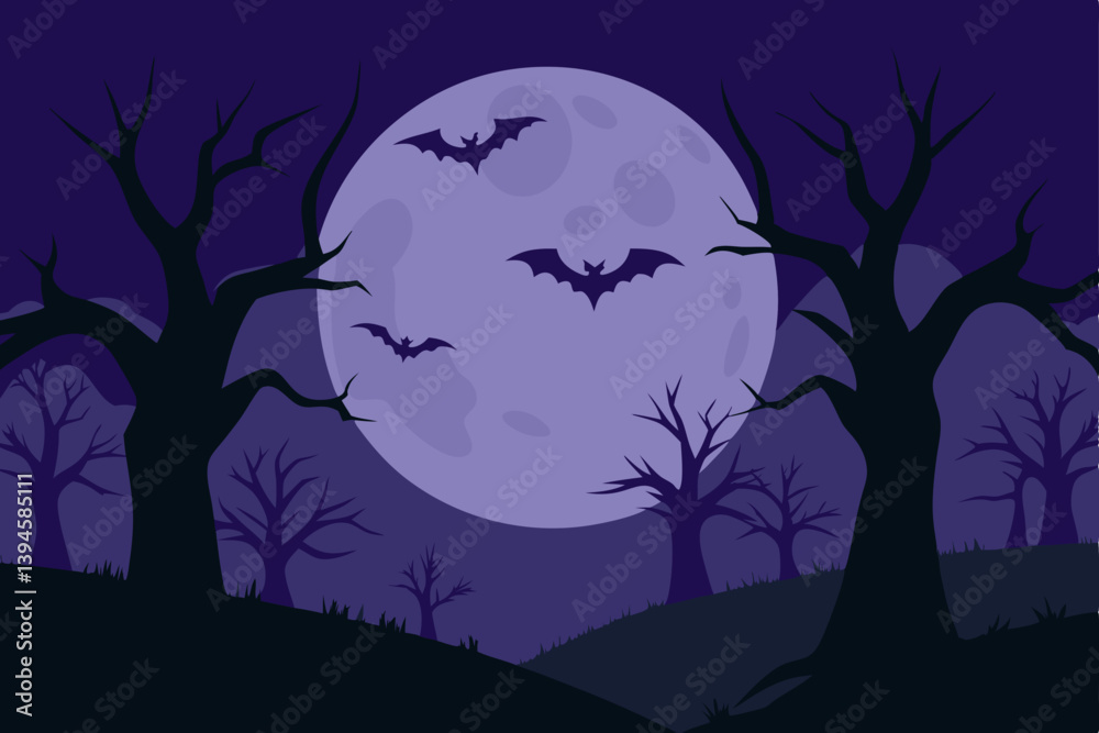 halloween background with bats and moon halloween background with bats and moon