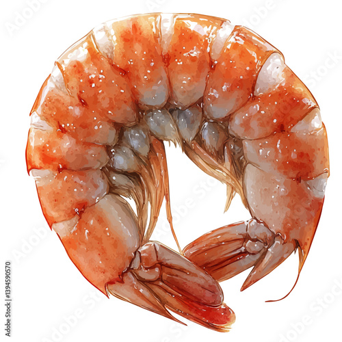 Chupe de Camarones, watercolor illustration, isolated on a white background.

