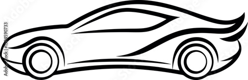 Unique Curl Design Car Logo Vector Illustration photo