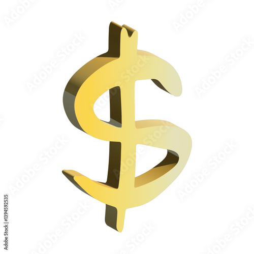 3d dollar currency symbol. Single element for design