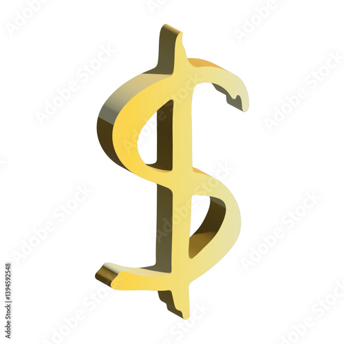3d dollar currency symbol. Single element for design