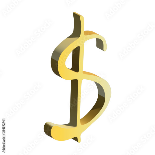 3d dollar currency symbol. Single element for design