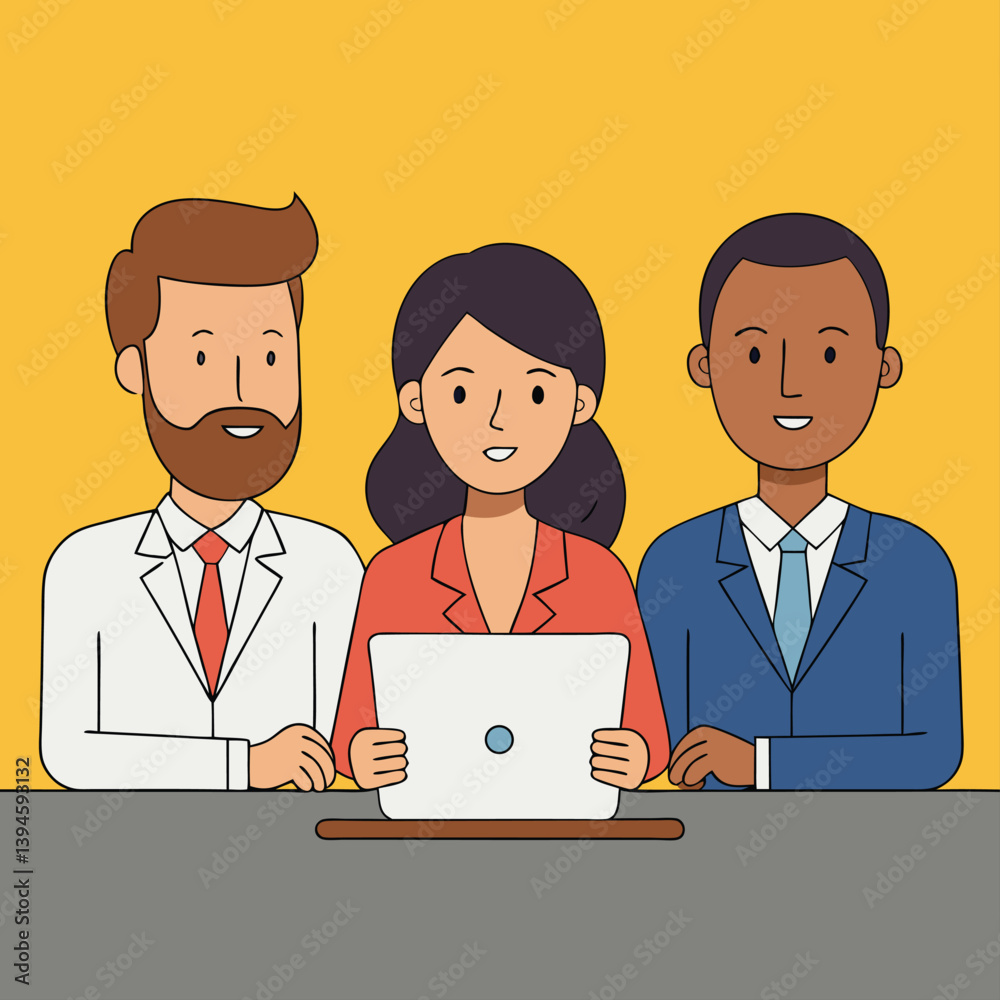 Diverse Team Collaborating Around a Tablet in a Professional Environment Diverse Team Collaborating Around a Tablet in a Professional Environment