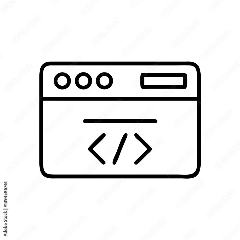 Web browser interface with coding symbols Web browser interface with coding symbols