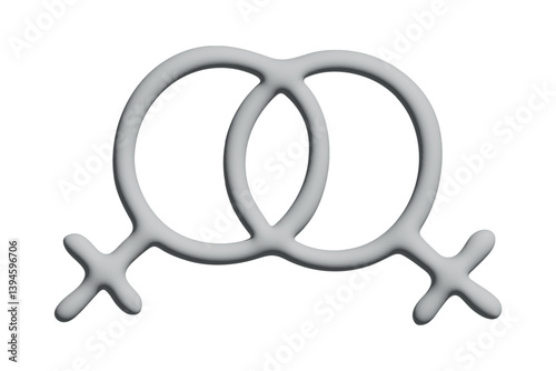 3d lesbian gender identity icon Symbol used to represent sex and gender