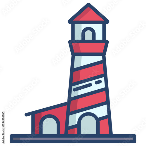 Linear color Light house icon