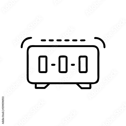 Toaster illustration with three buttons