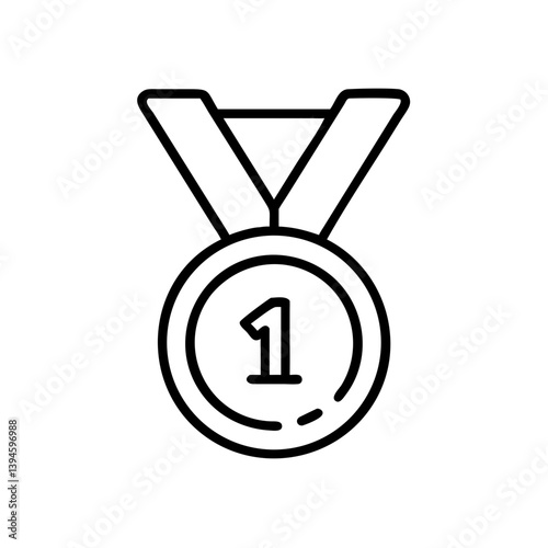 First place medal illustration on white background